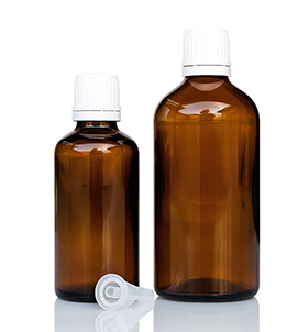 amber glass dropper bottle